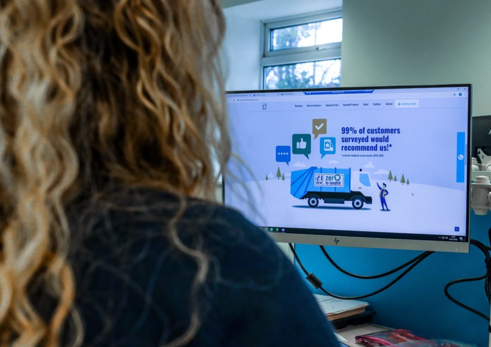 woman working on computer