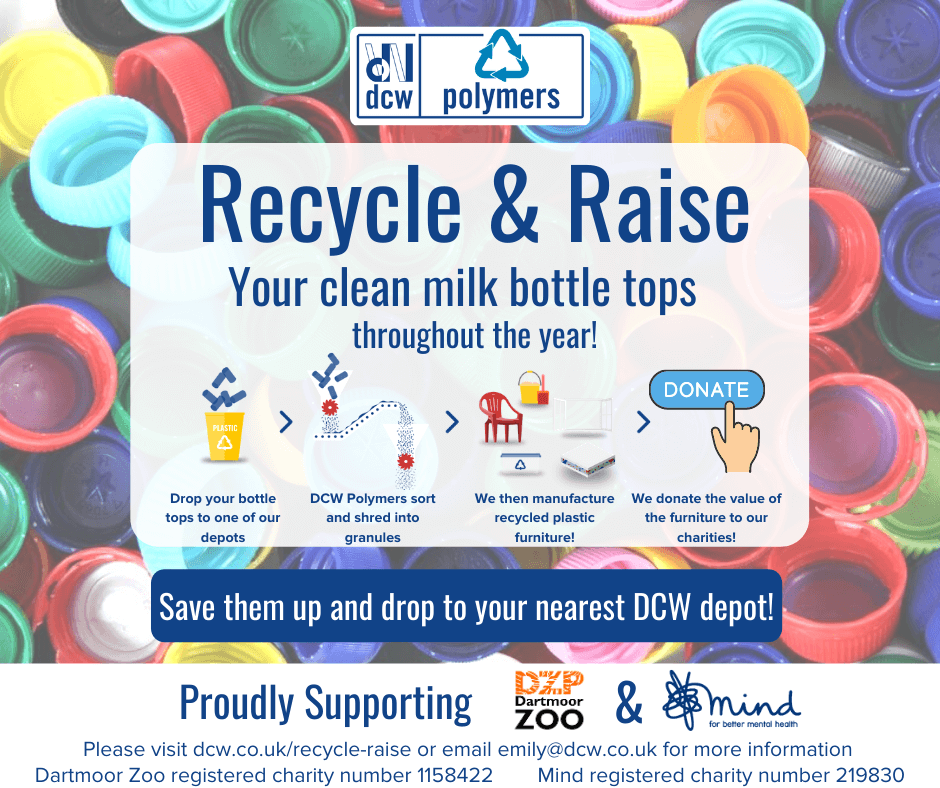 Recycle & Raise your clean milk bottle tops throughout the year!