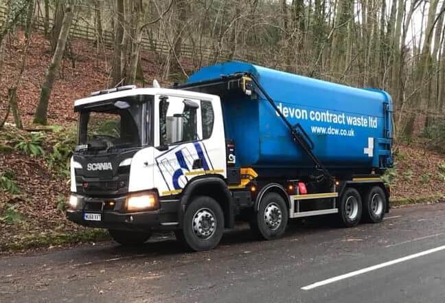 Devon Contract Waste van on side of road