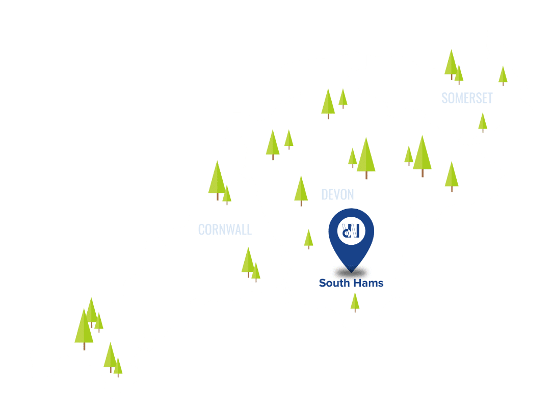 Map Pinpointing South Hams