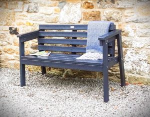 100% Recycled Plastic Dartmoor Bench at Blackadon Farm