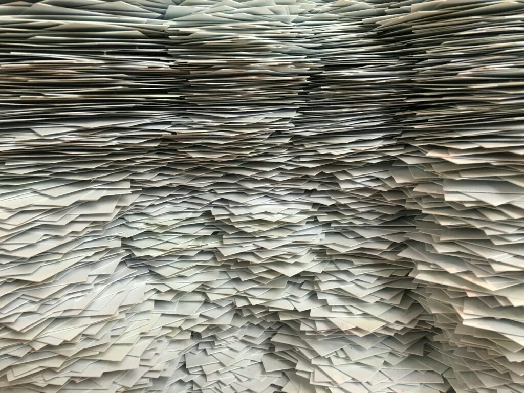 Piles of confidential waste